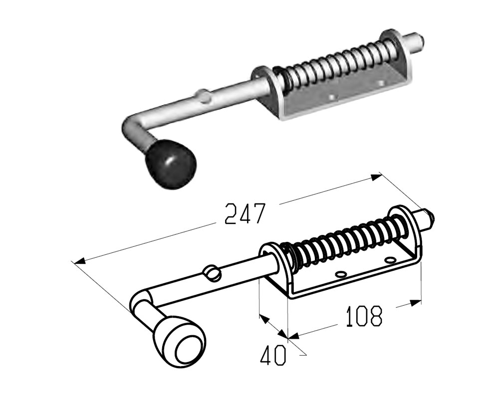 Механический засов ALUTECH SB0100 · SB0100 · код 401960000